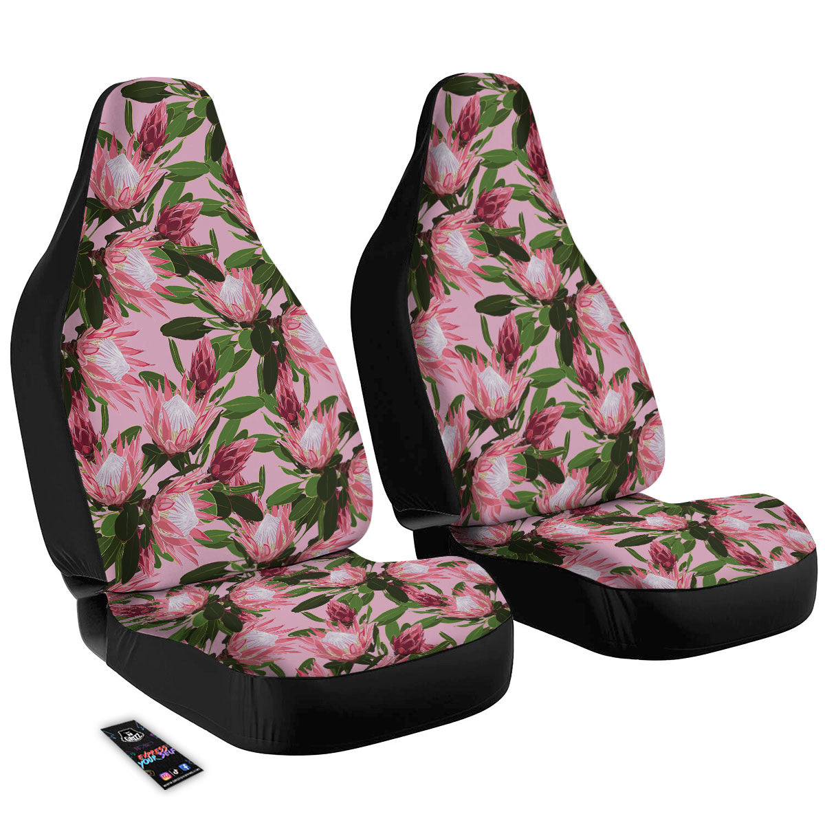 Floral Protea Print Pattern Car Seat Covers-grizzshop