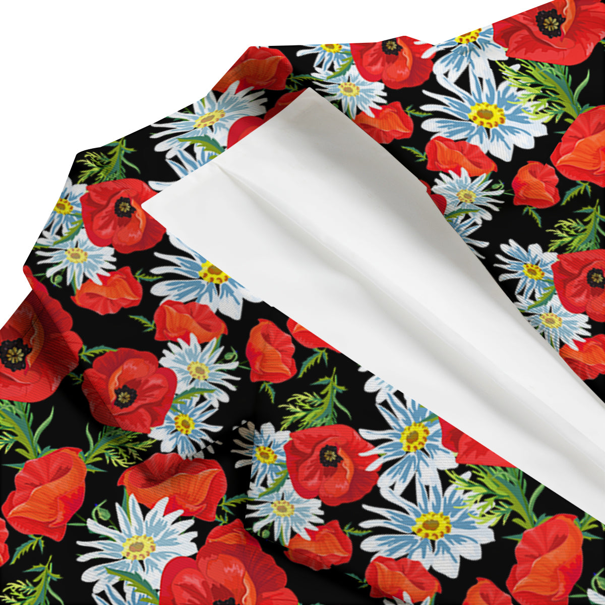 Floral Red Poppy Pattern Print Men's Blazer-grizzshop