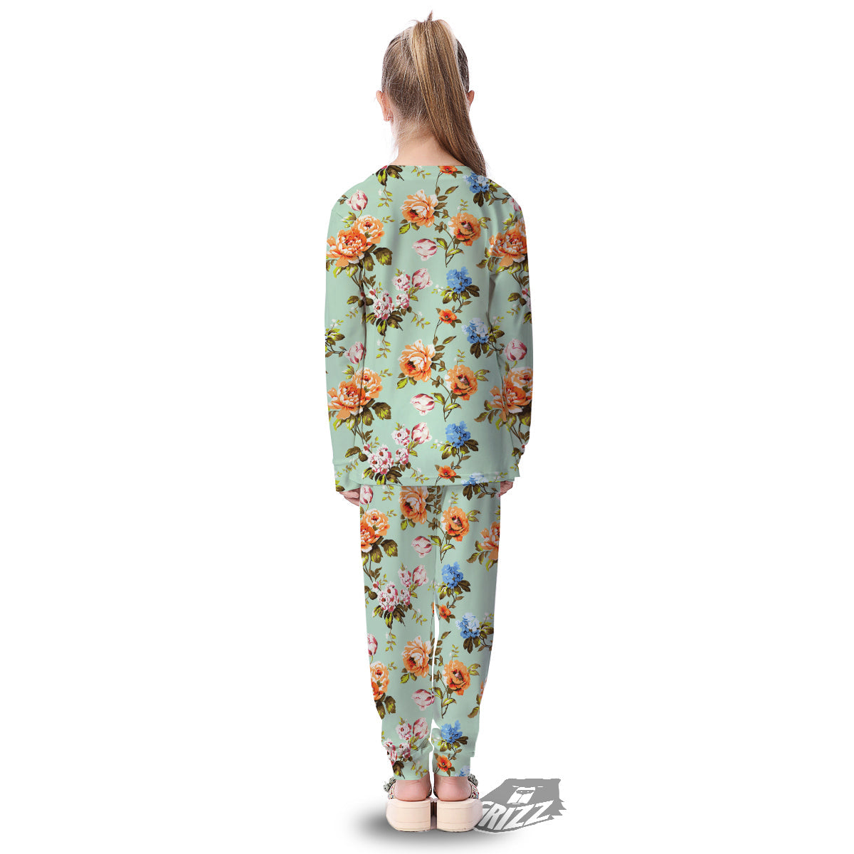 Floral Rose Flower Vintage Print Pattern Kid's Pajamas-grizzshop