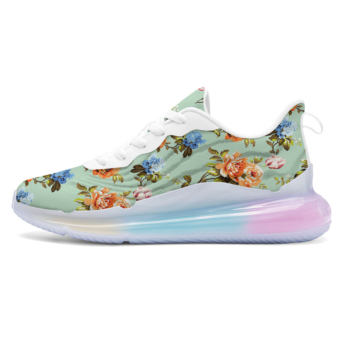 Floral Rose Flower Vintage Print Pattern Running Sneakers-grizzshop