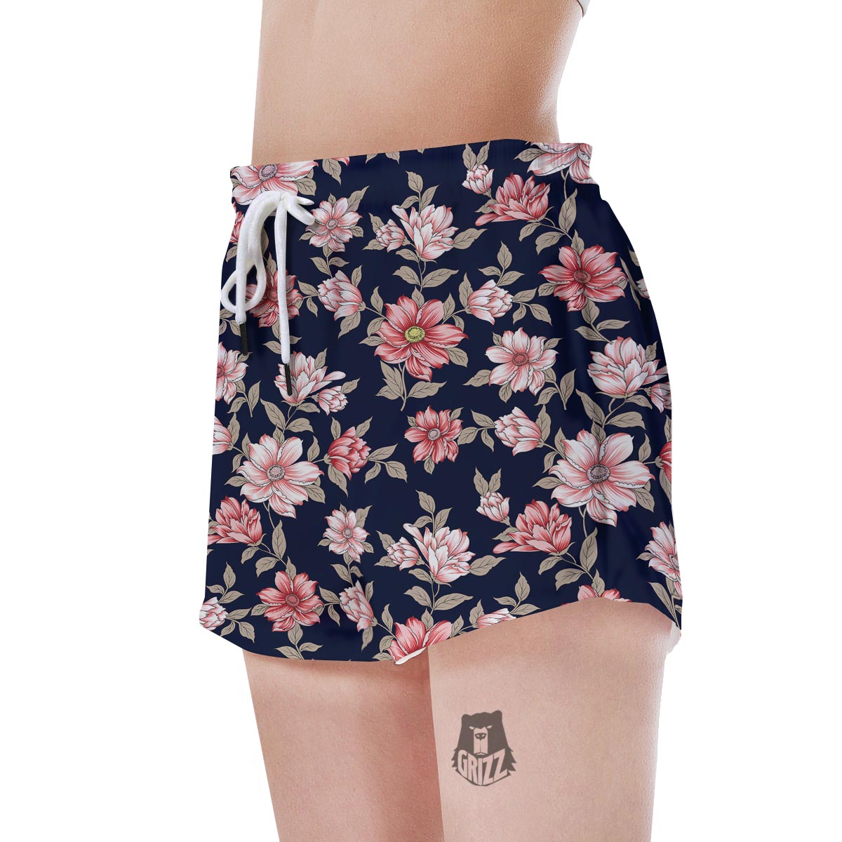 Floral Rose Print Women's Shorts-grizzshop