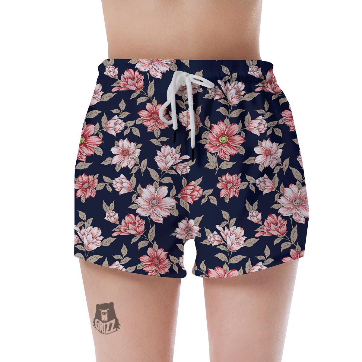 Floral Rose Print Women's Shorts-grizzshop