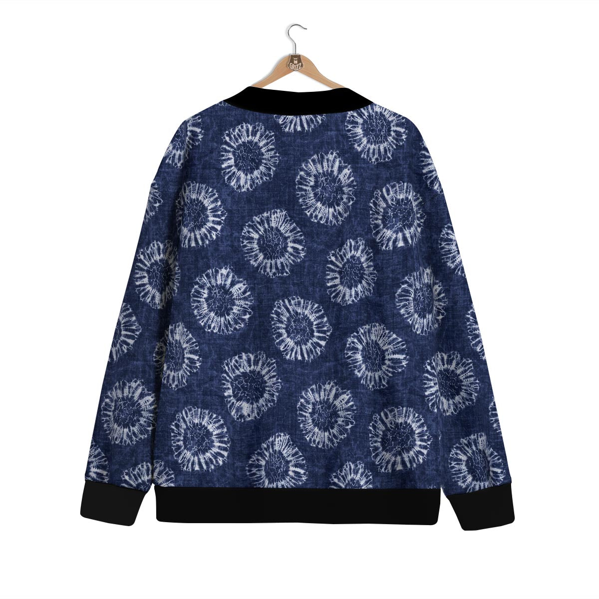 Floral Shibori Print Pattern Cardigan-grizzshop