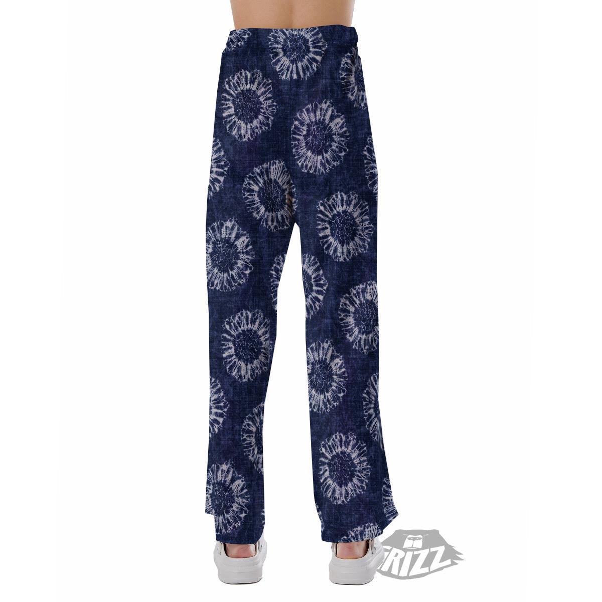 Floral Shibori Print Pattern Pajama Pants-grizzshop