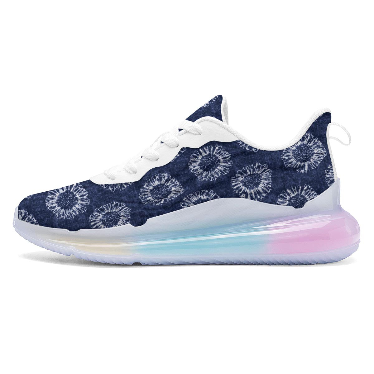 Floral Shibori Print Pattern Running Sneakers-grizzshop