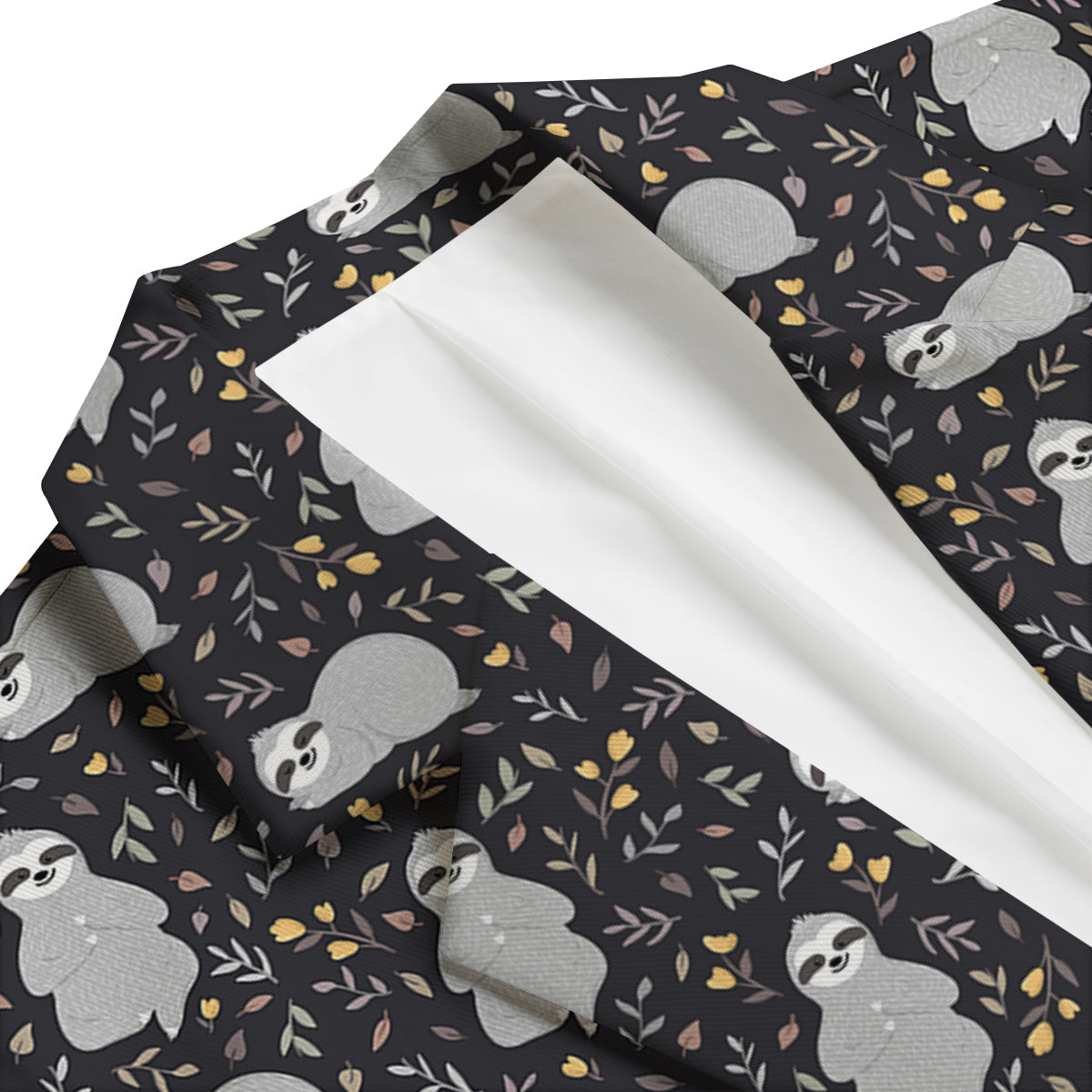 Floral Sloth Print Pattern Men's Blazer-grizzshop