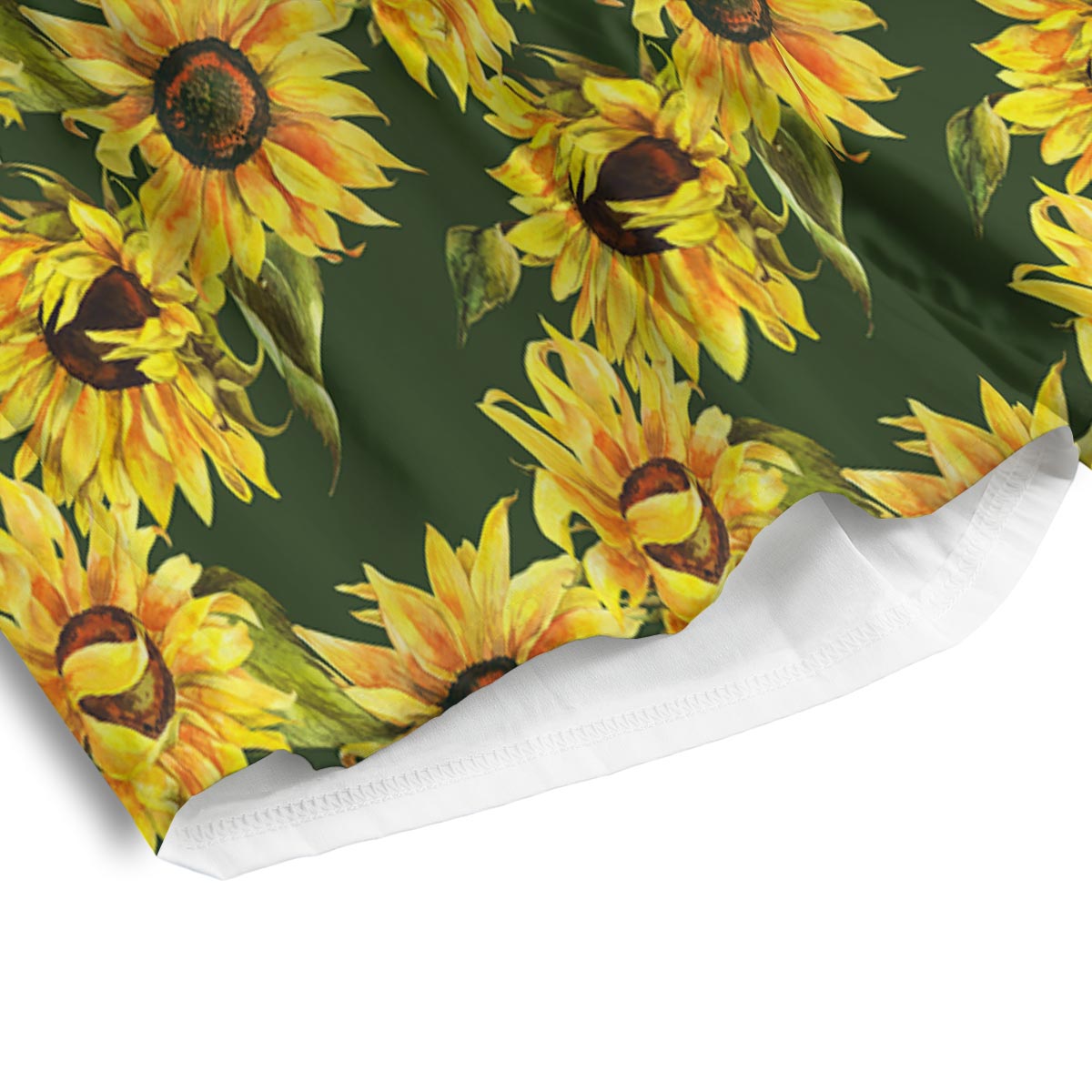 Floral Sunflower Print Pattern Men's Athletic Shorts