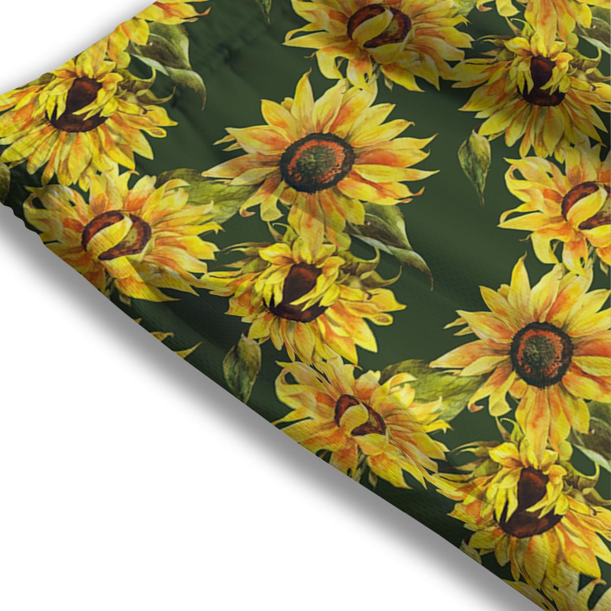 Floral Sunflower Print Pattern Mesh Shorts