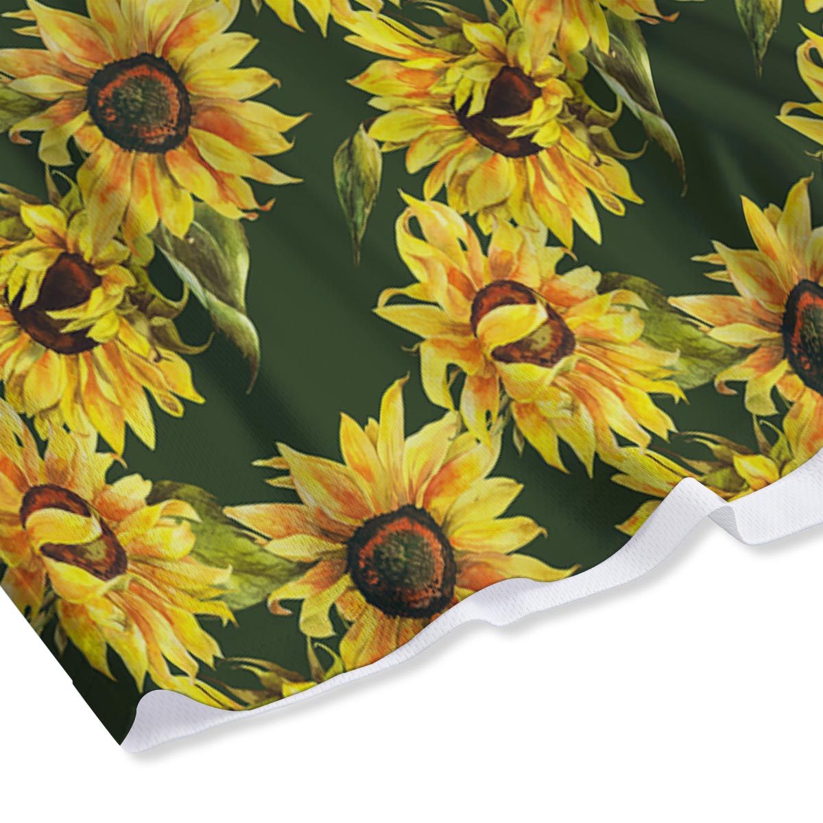 Floral Sunflower Print Pattern Mesh Shorts