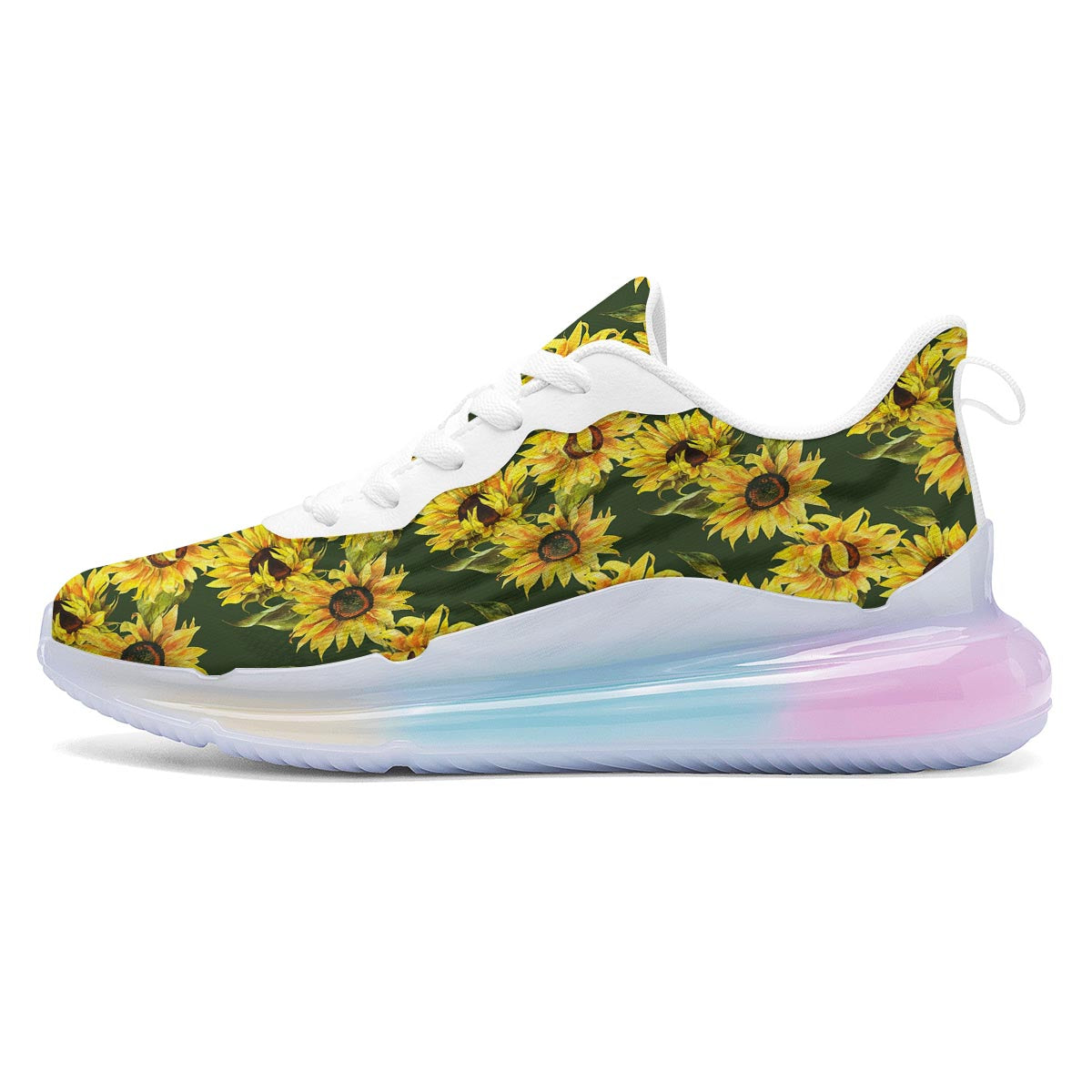 Floral Sunflower Print Pattern Running Sneakers-grizzshop