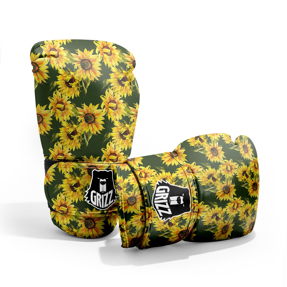 Floral Sunflower Print Pattern Pro Boxing Glove
