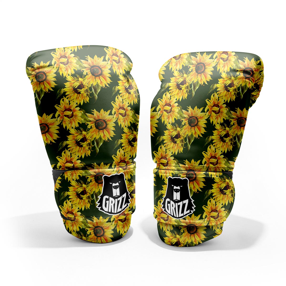 Floral Sunflower Print Pattern Pro Boxing Glove