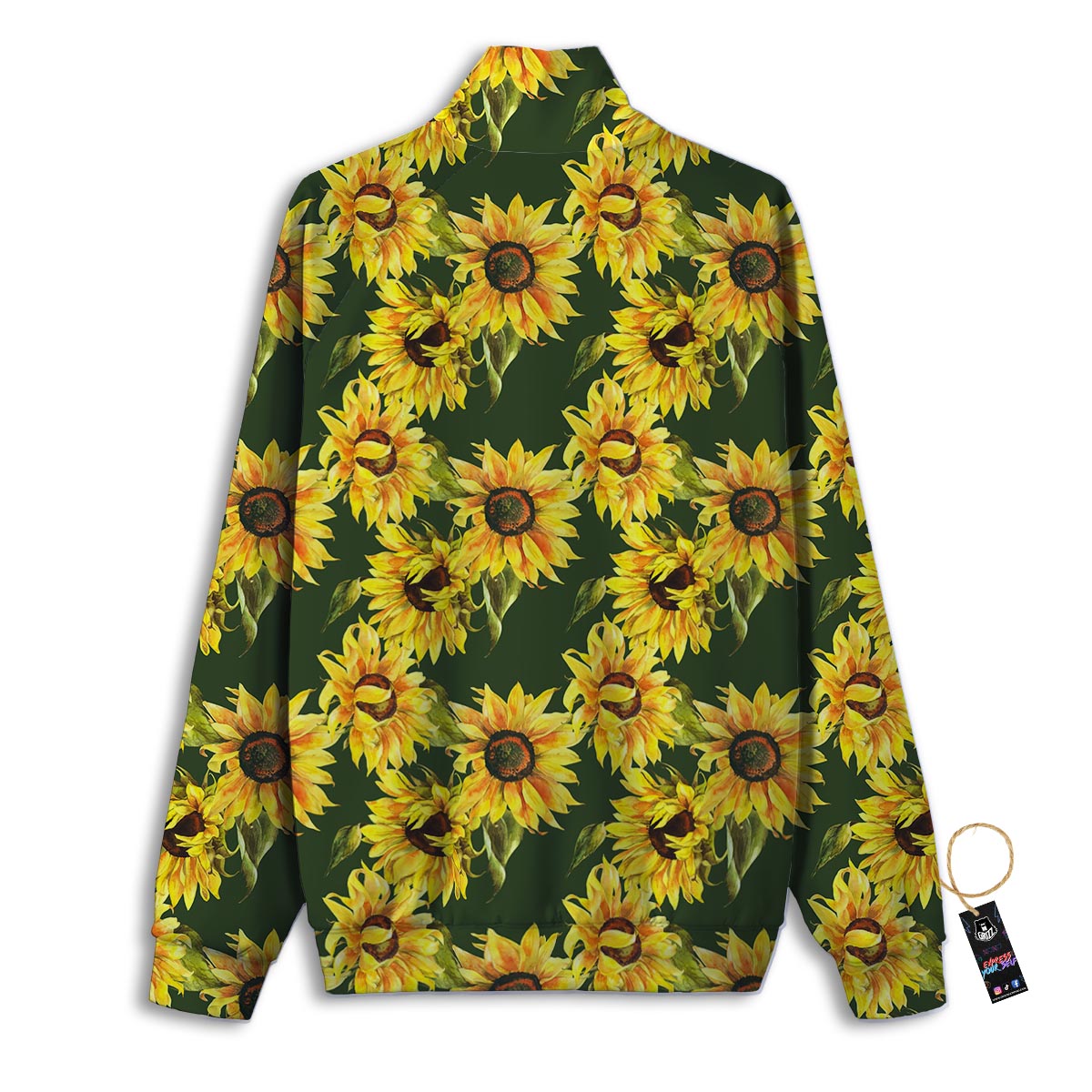 Floral Sunflower Print Pattern Track Jacket-grizzshop