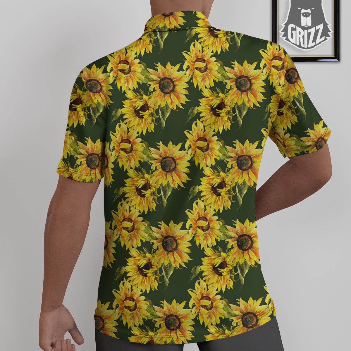 Floral Sunflower Print Pattern Untucked Shirts-grizzshop