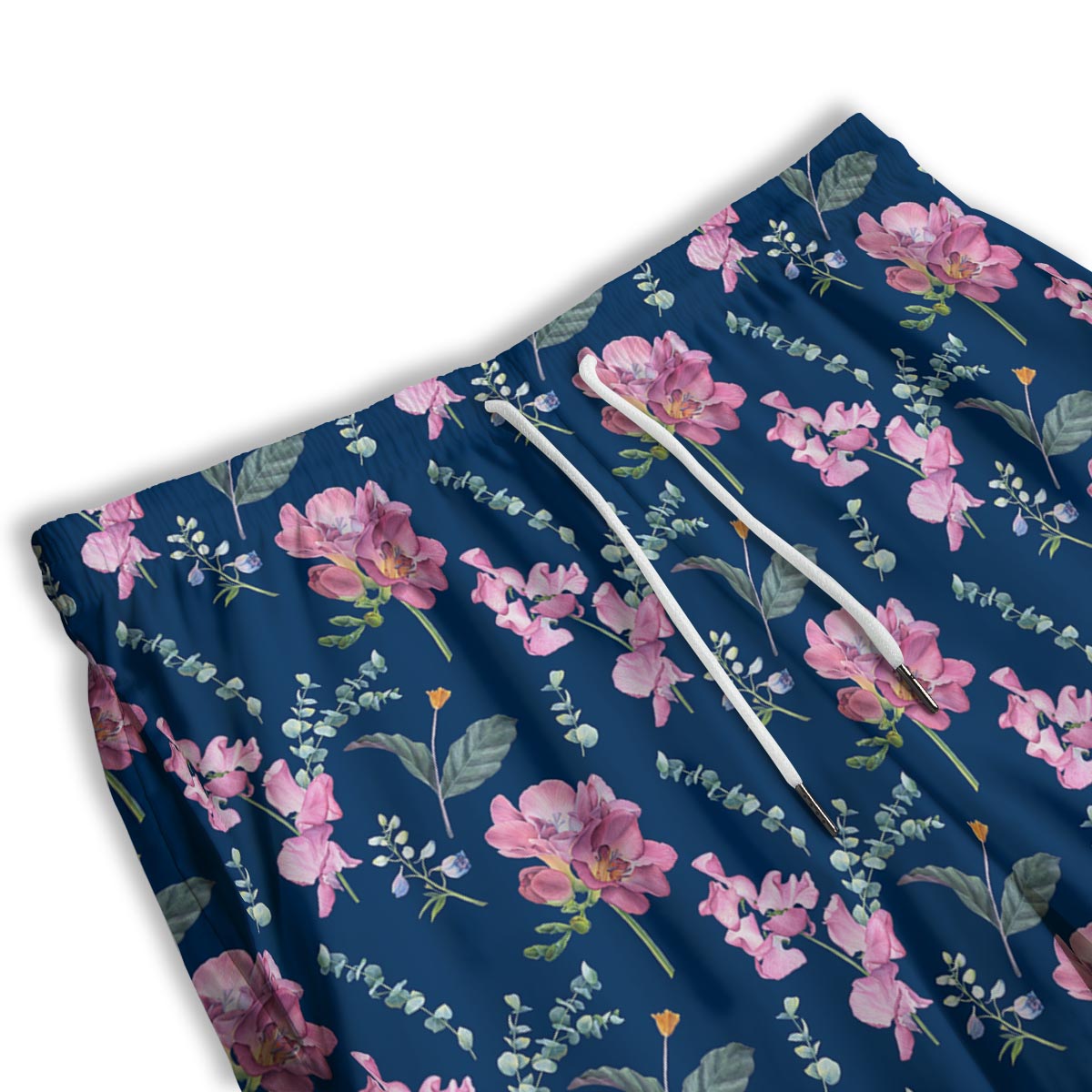 Floral Sweet Pea Print Pattern Men's Athletic Shorts
