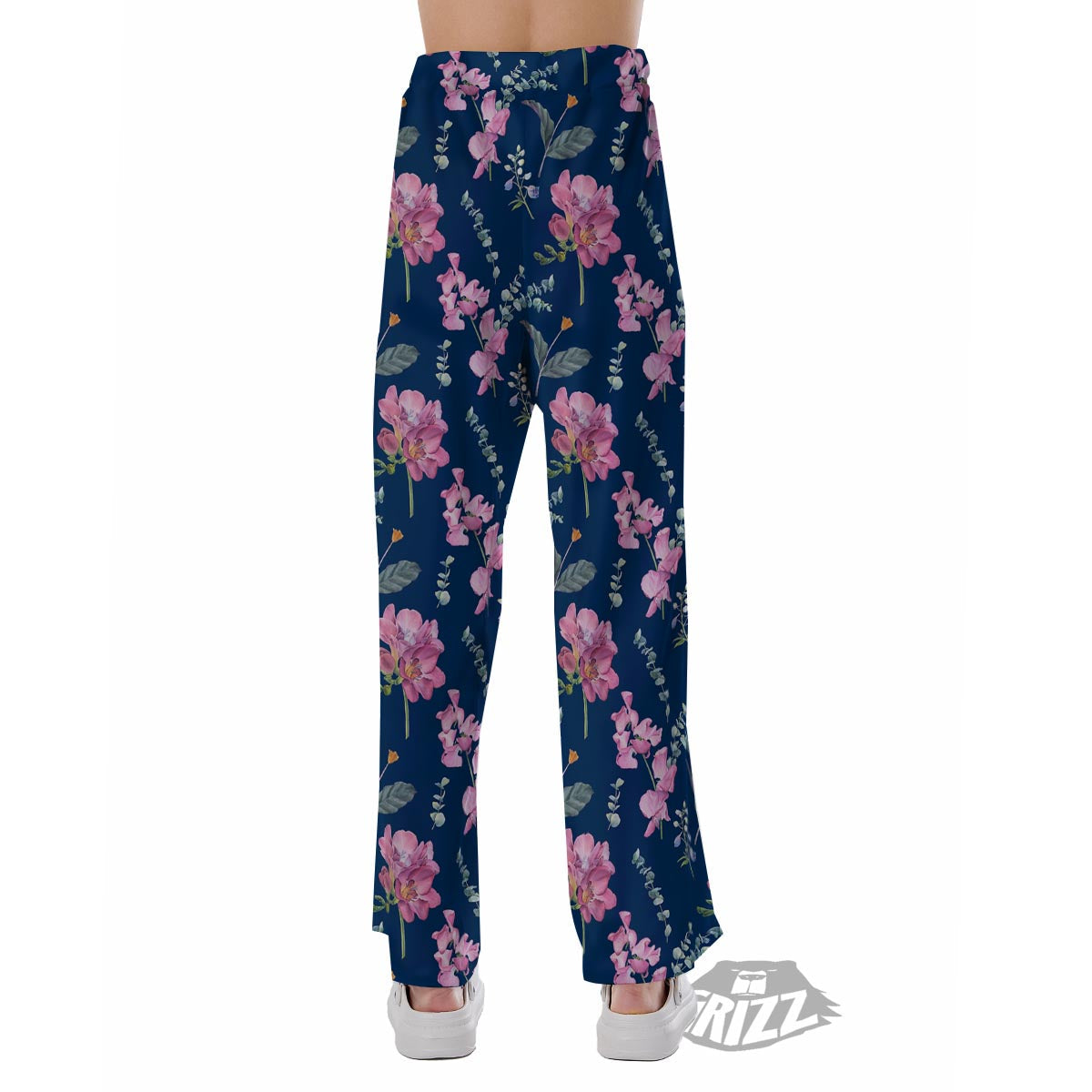 Floral Sweet Pea Print Pattern Pajama Pants-grizzshop