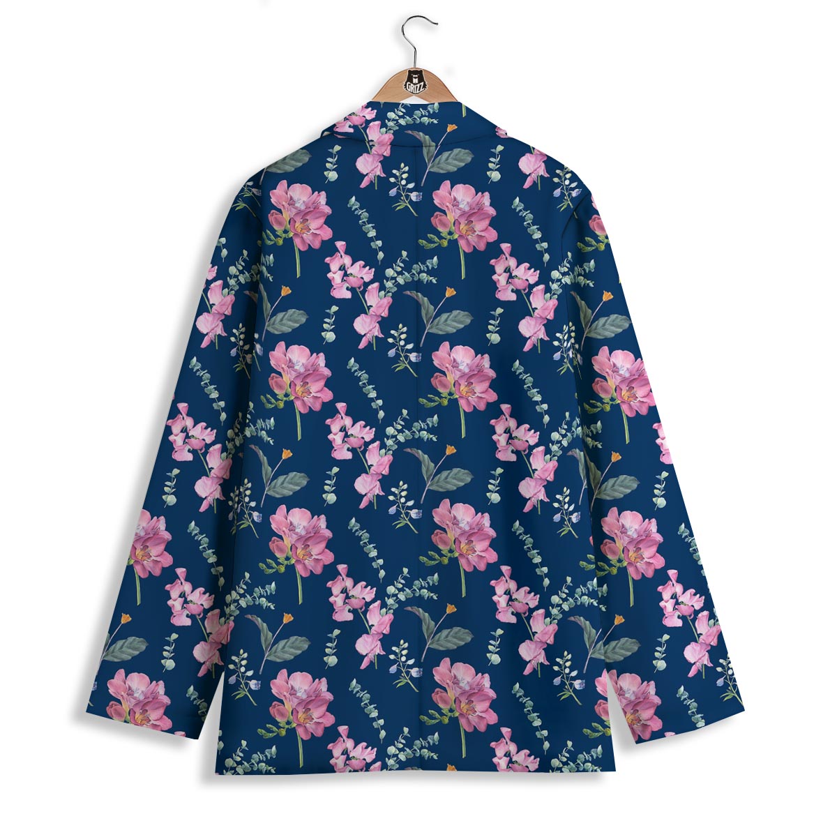 Floral Sweet Pea Print Pattern Women's Blazer-grizzshop