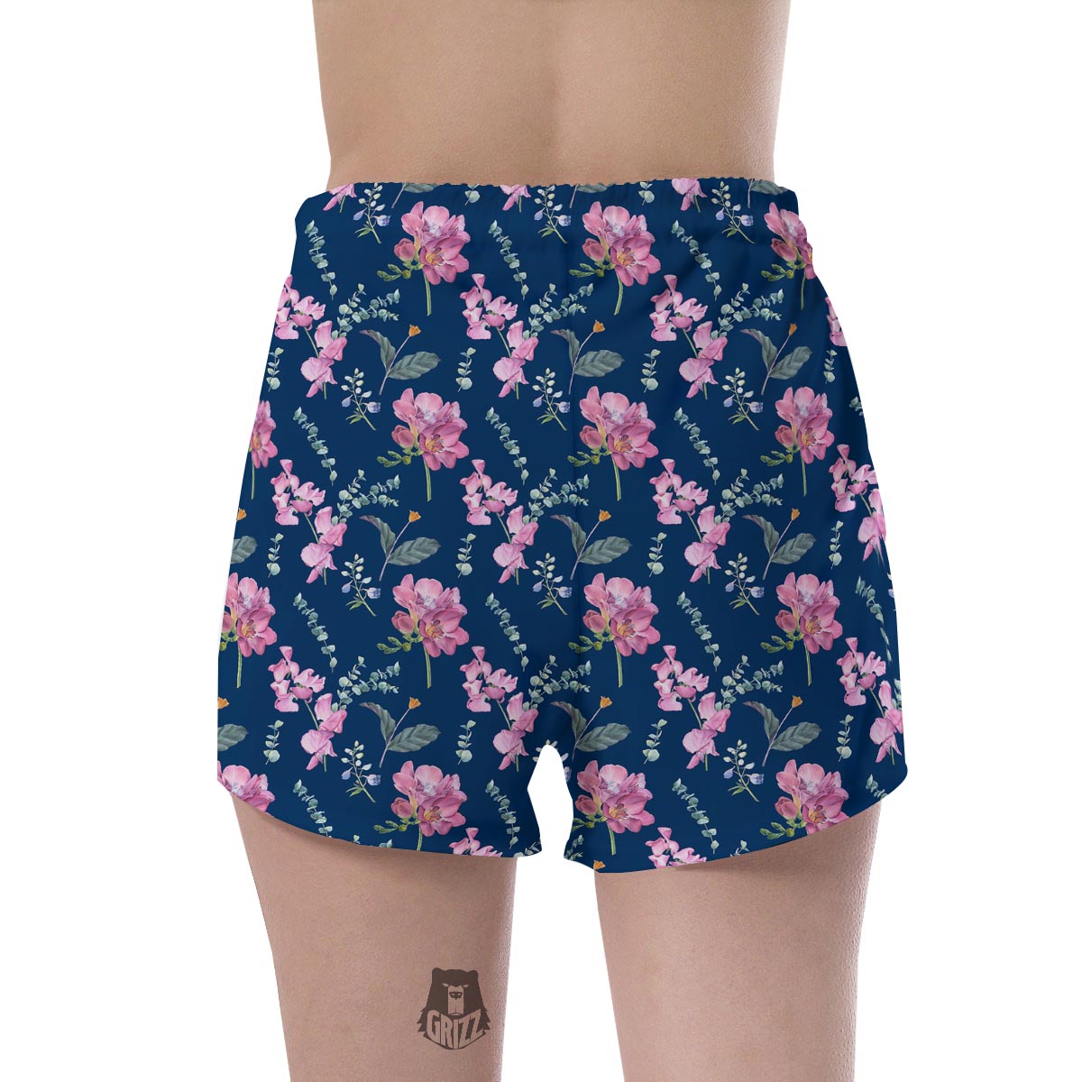 Floral Sweet Pea Print Pattern Women's Shorts-grizzshop
