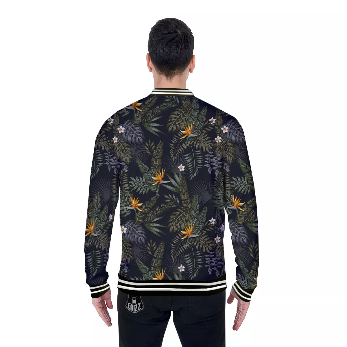 Floral Tropical Vintage Print Pattern Baseball Jacket-grizzshop
