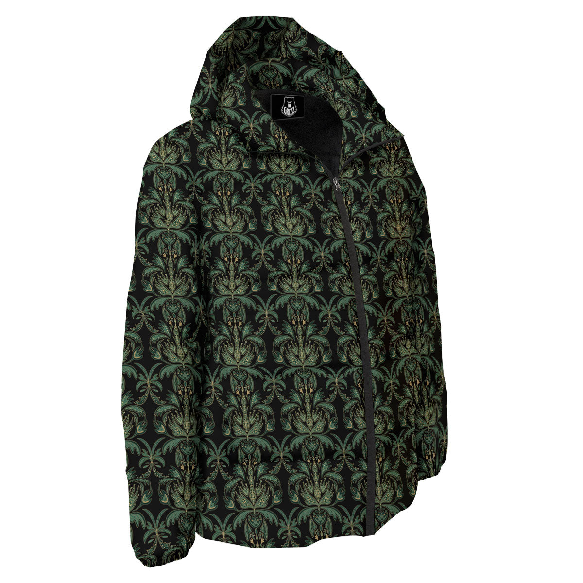 Floral Western Dark Print Pattern Down Jacket-grizzshop