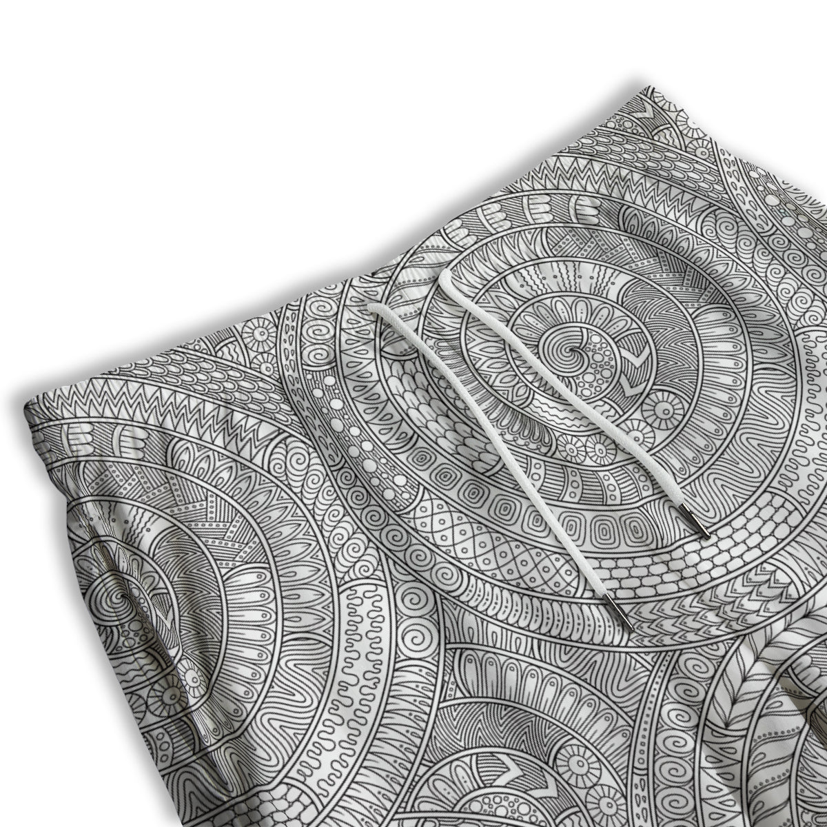 Floral Zentangle Print Pattern Men's Athletic Shorts