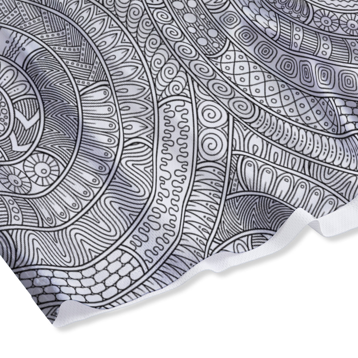 Floral Zentangle Print Pattern Mesh Shorts