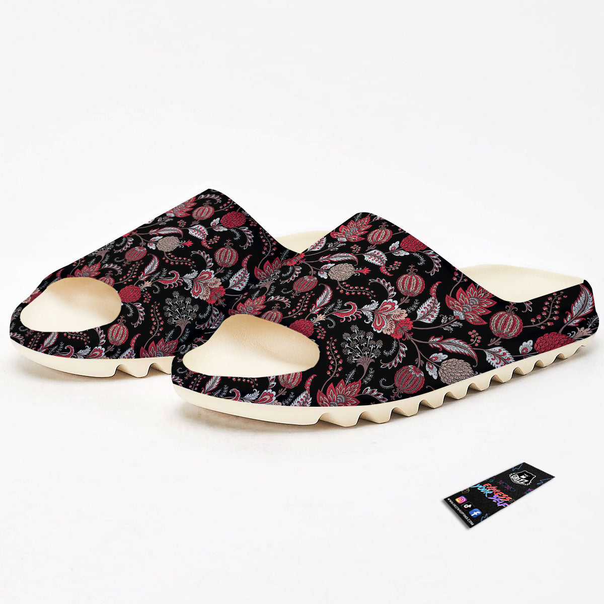 Floral And Paisley Print Pattern Sandals-grizzshop