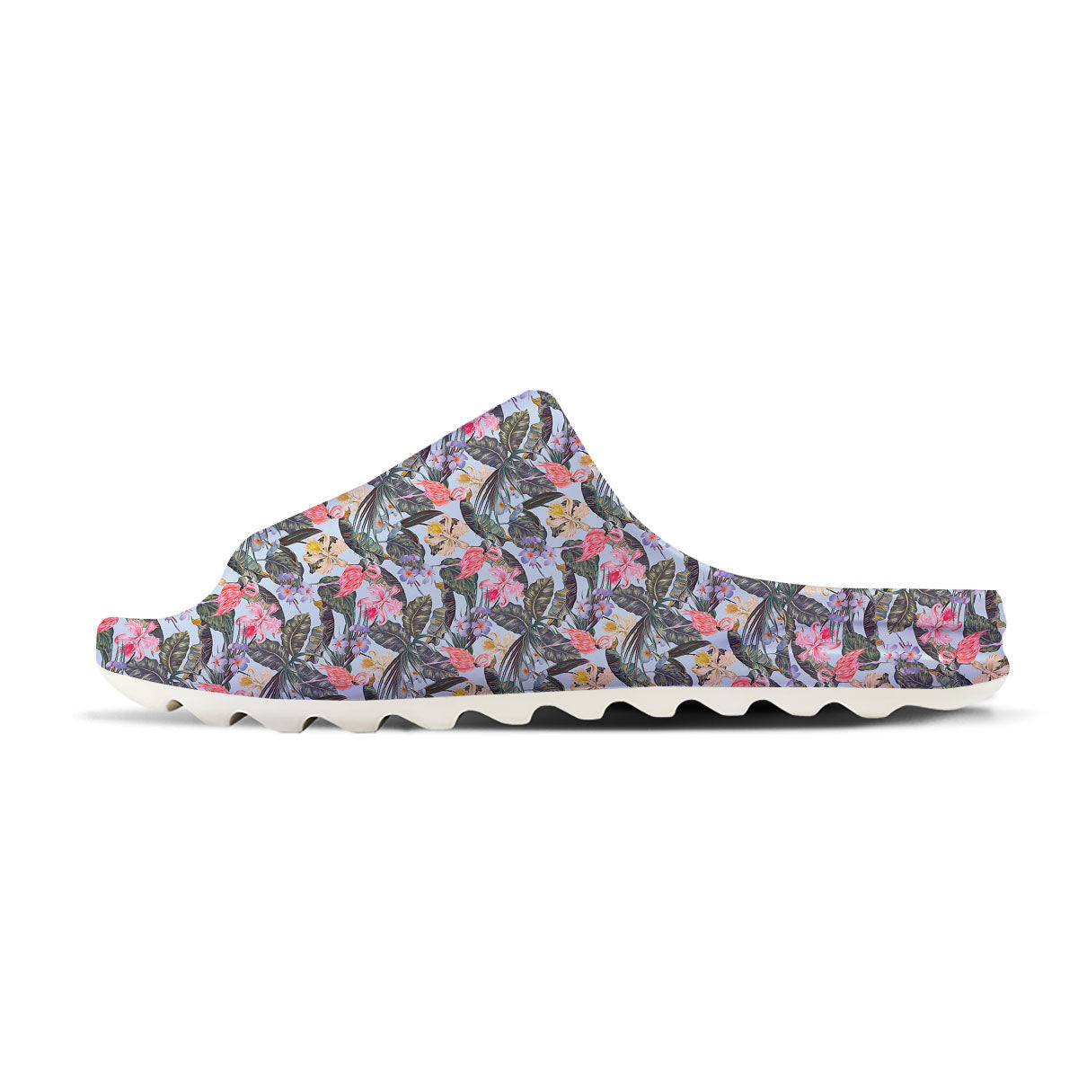 Floral Hawaiian And Flamingo Print Sandals-grizzshop