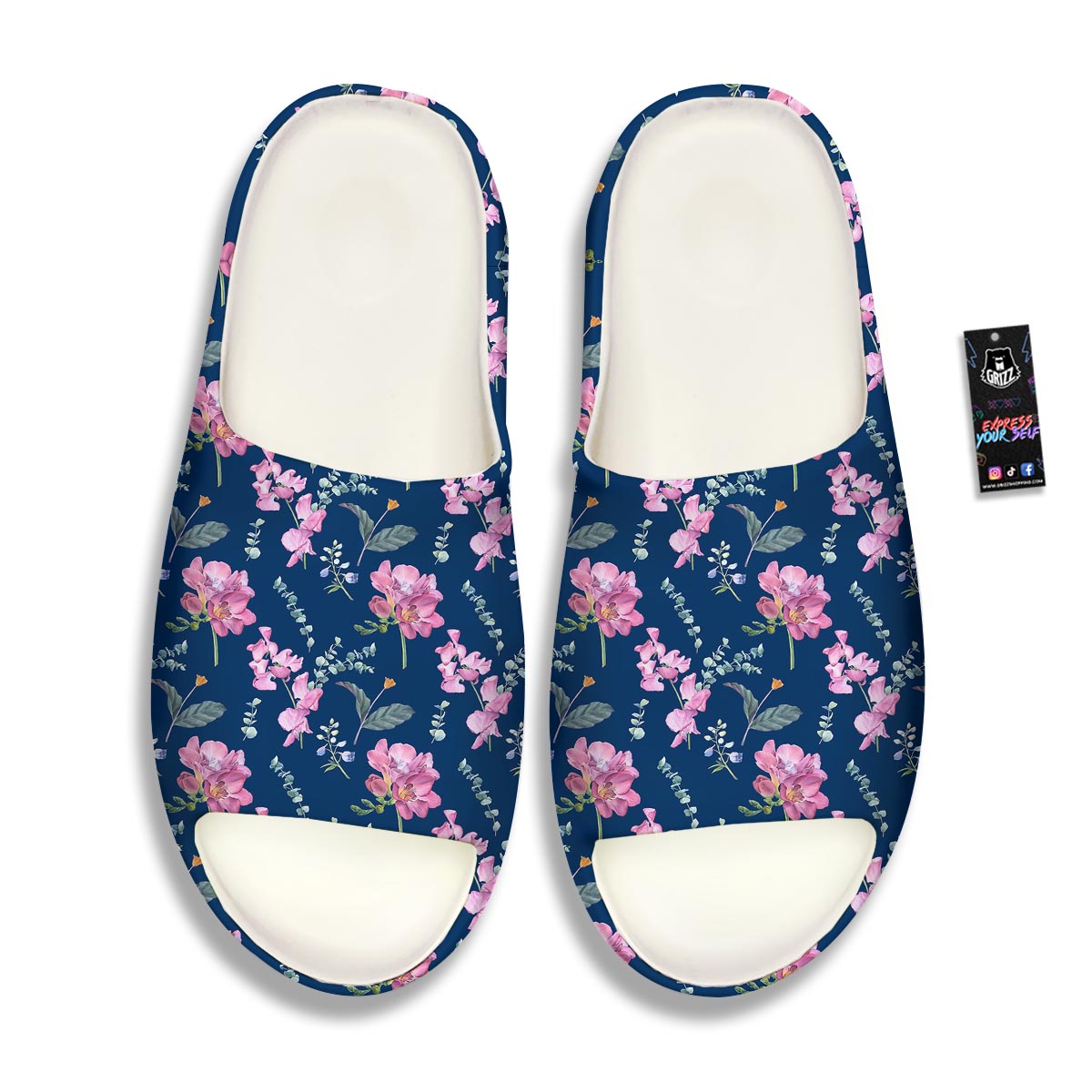 Floral Sweet Pea Print Pattern Sandals-grizzshop