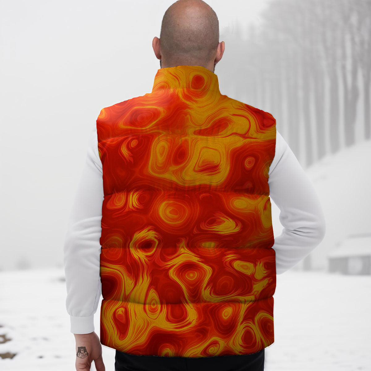 Flow Lava Print Down Vest