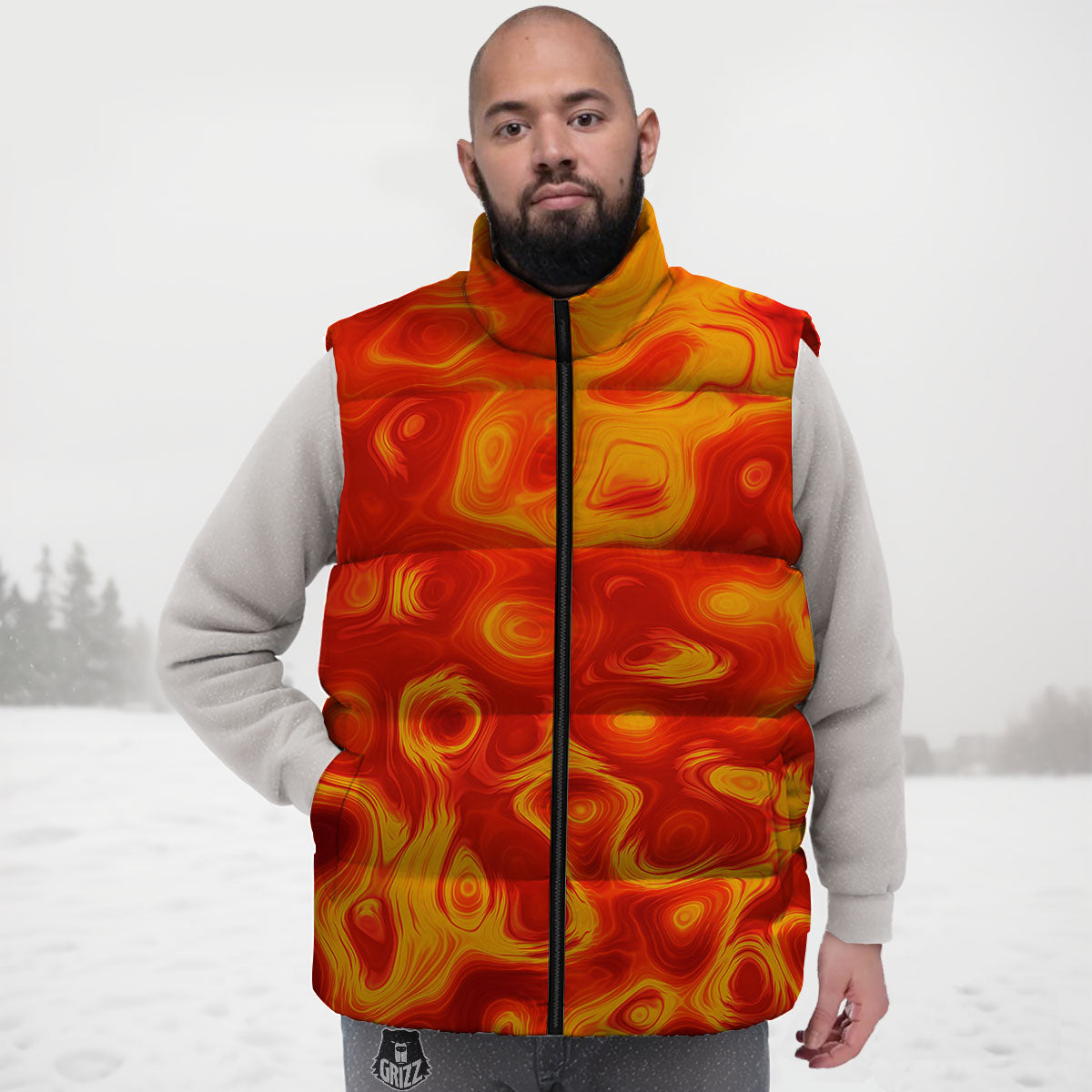 Flow Lava Print Down Vest