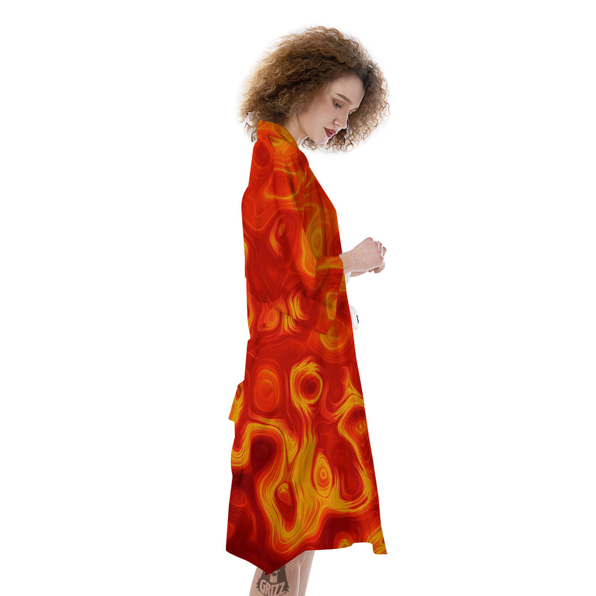 Flow Lava Print Kimono-grizzshop