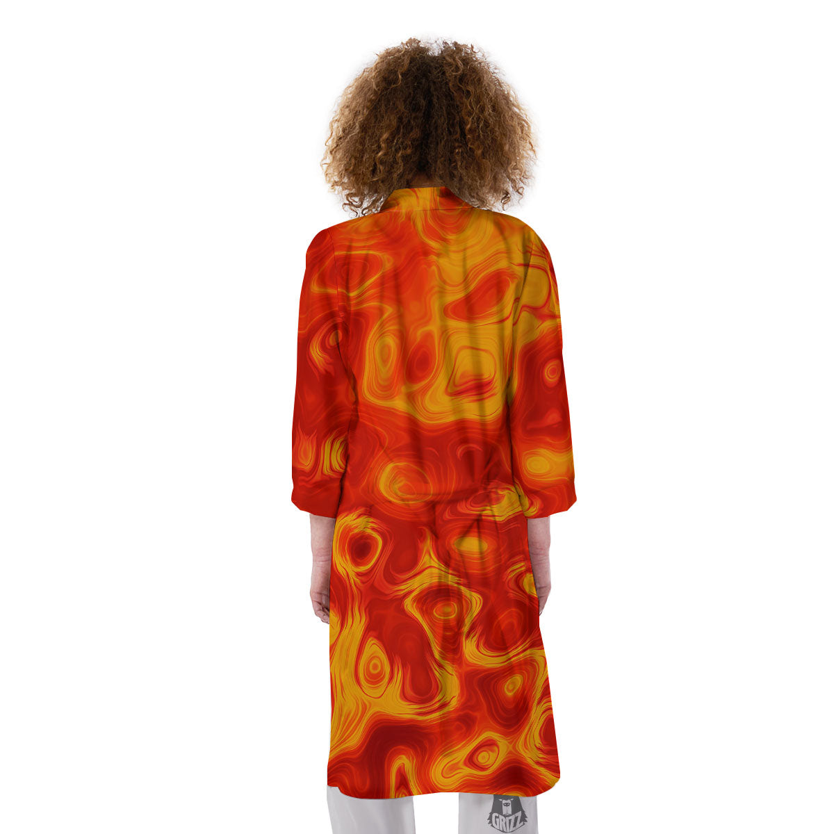 Flow Lava Print Kimono-grizzshop