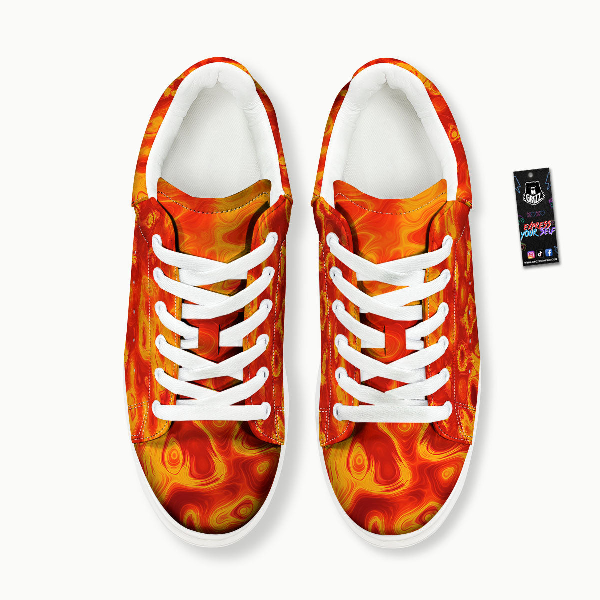 Flow Lava Print Platform Shoes-grizzshop