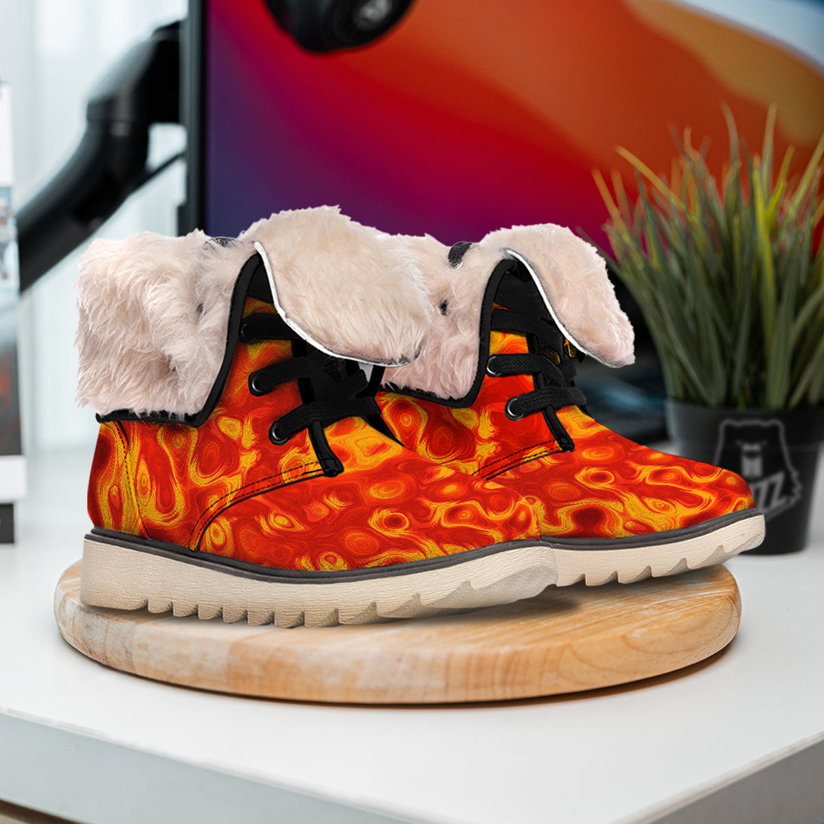 Flow Lava Print Snow Boots-grizzshop