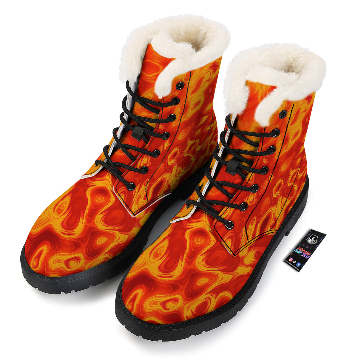 Flow Lava Print Winter Boots-grizzshop
