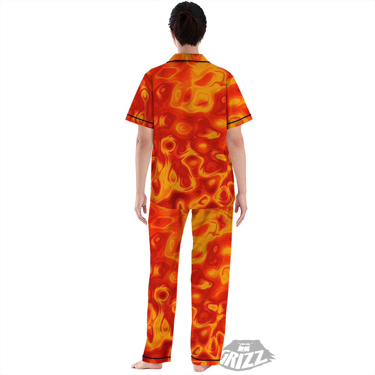 Flow Lava Print Women's Pajamas Set-grizzshop