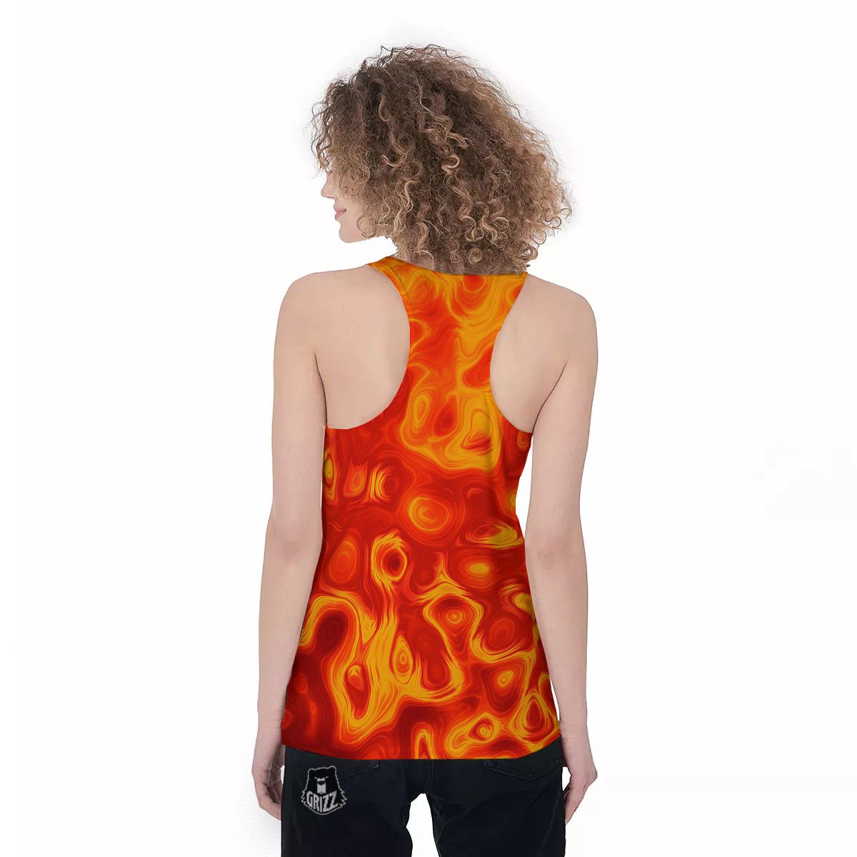 Flow Lava Print Women's Racerback Tank Top-grizzshop