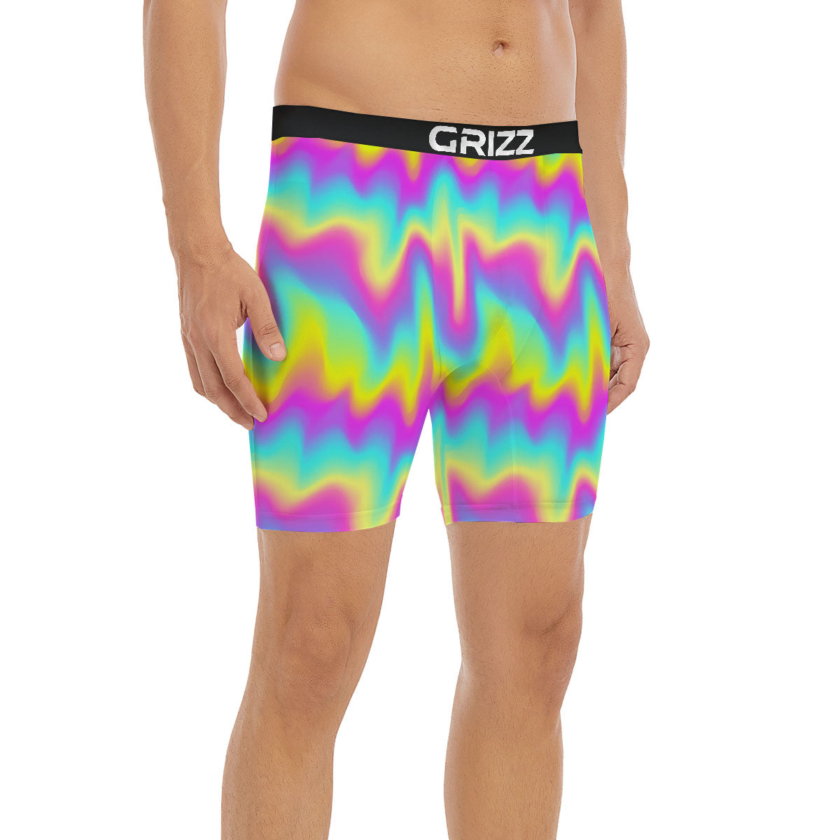 Flow Rainbow Print Pattern Boxer Briefs-grizzshop