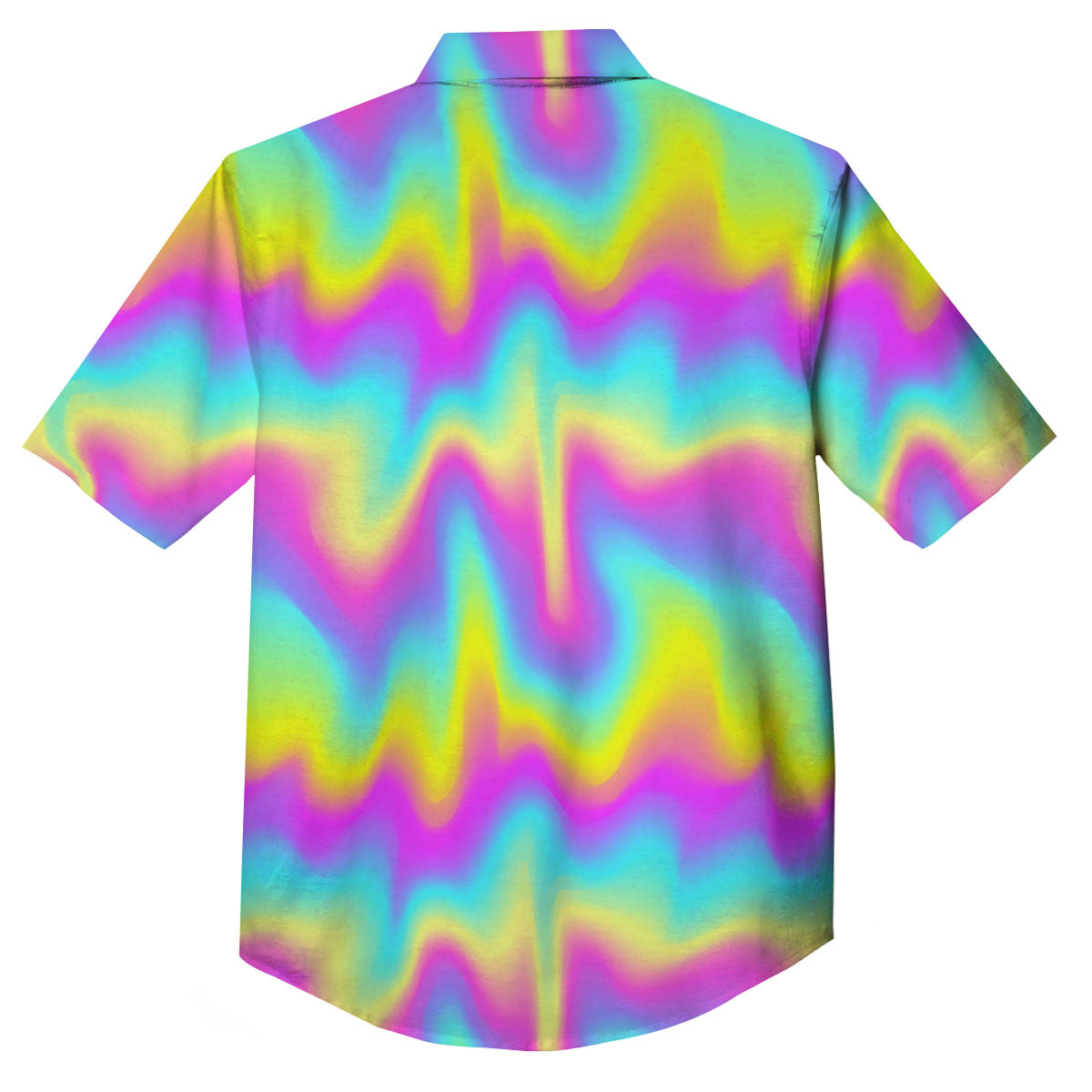 Flow Rainbow Print Pattern Button Up Shirt-grizzshop