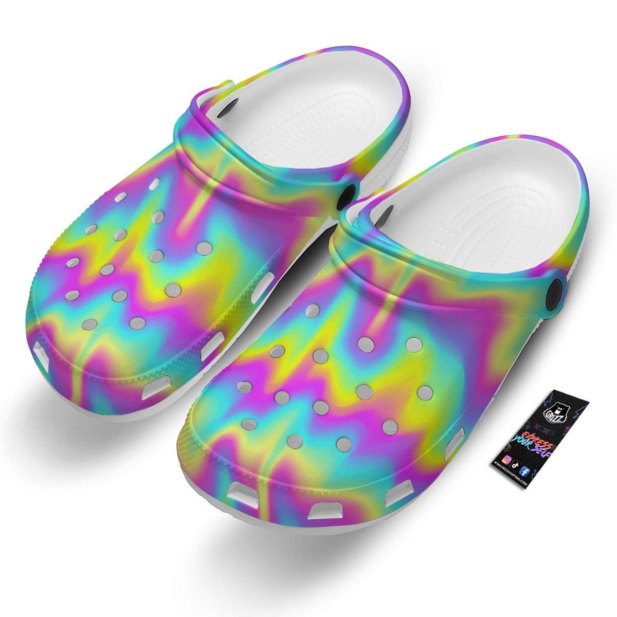 Flow Rainbow Print Pattern Clog-grizzshop