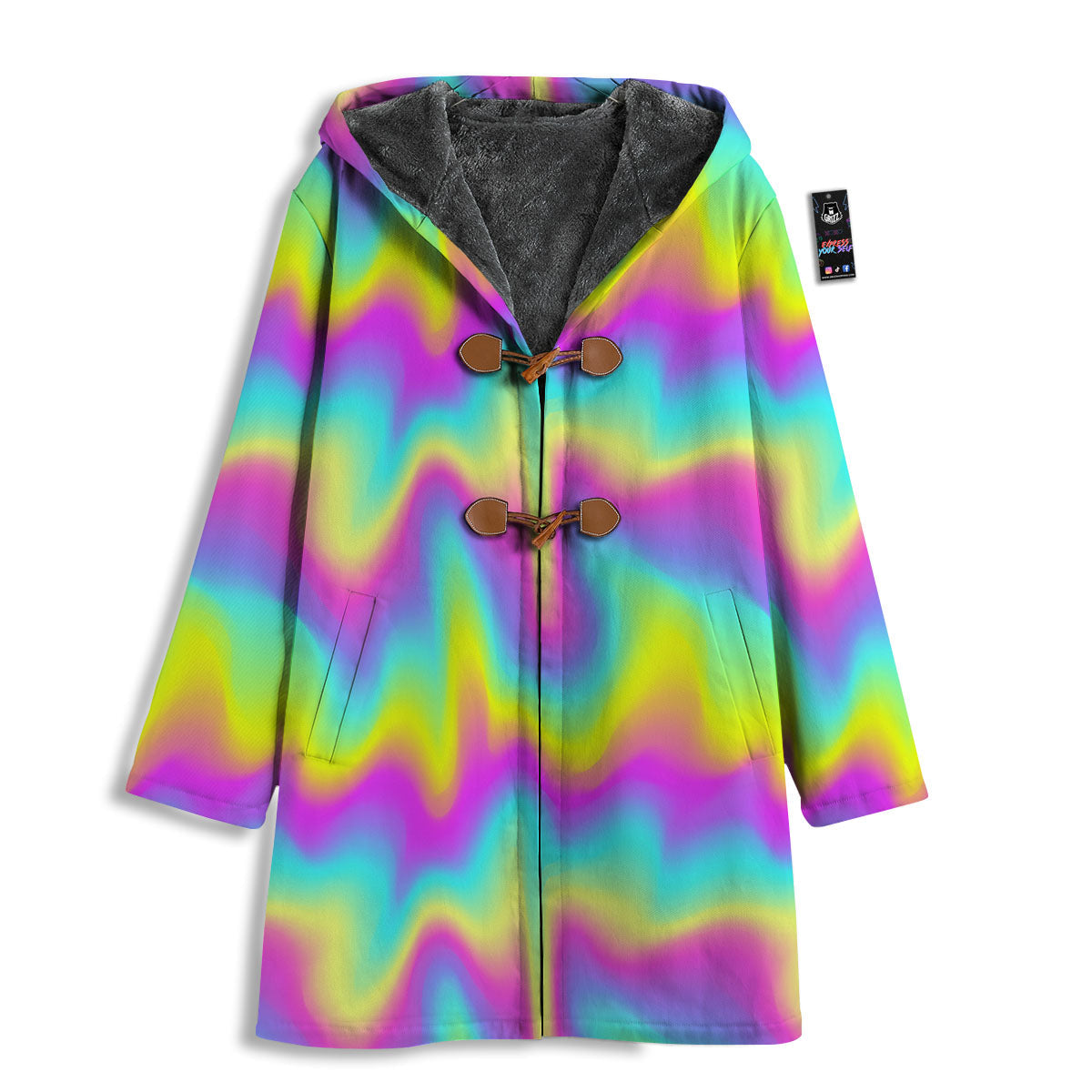 Flow Rainbow Print Pattern Men's Windbreaker Jacket-grizzshop
