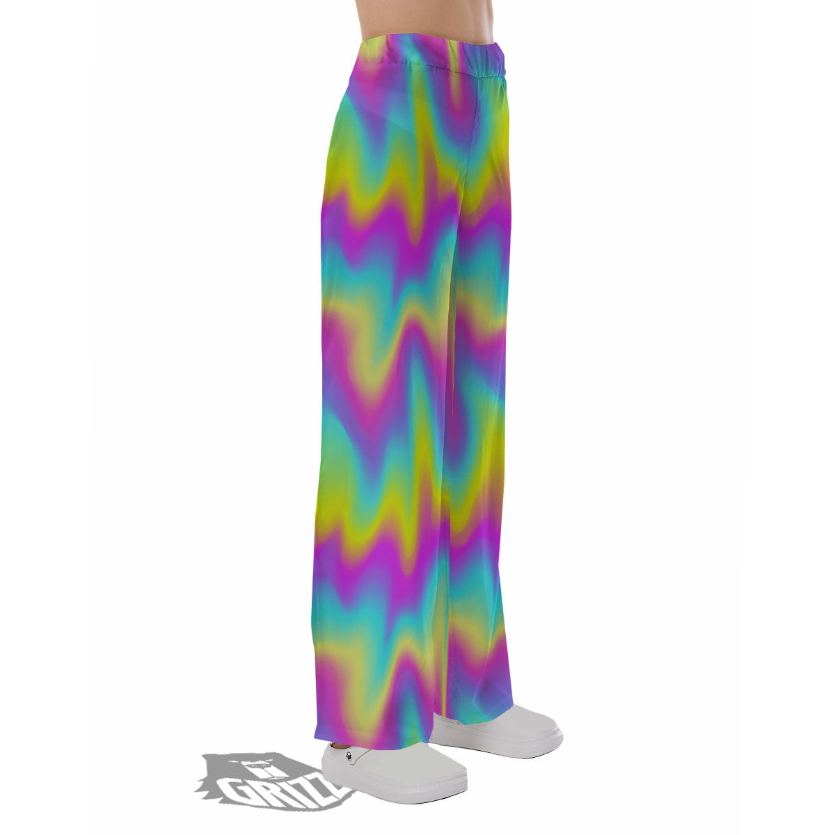 Flow Rainbow Print Pattern Pajama Pants-grizzshop
