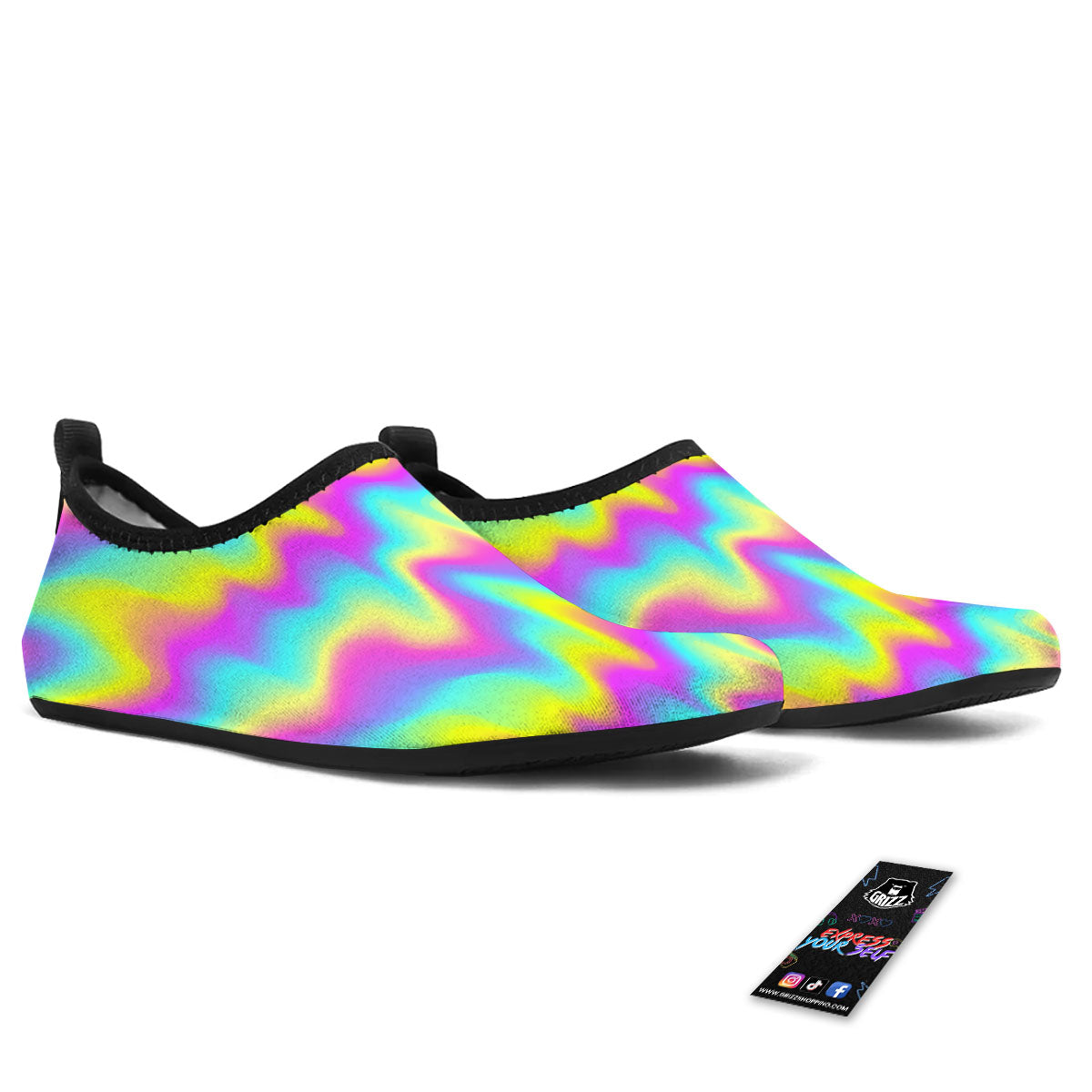 Flow Rainbow Print Pattern Water Shoes-grizzshop