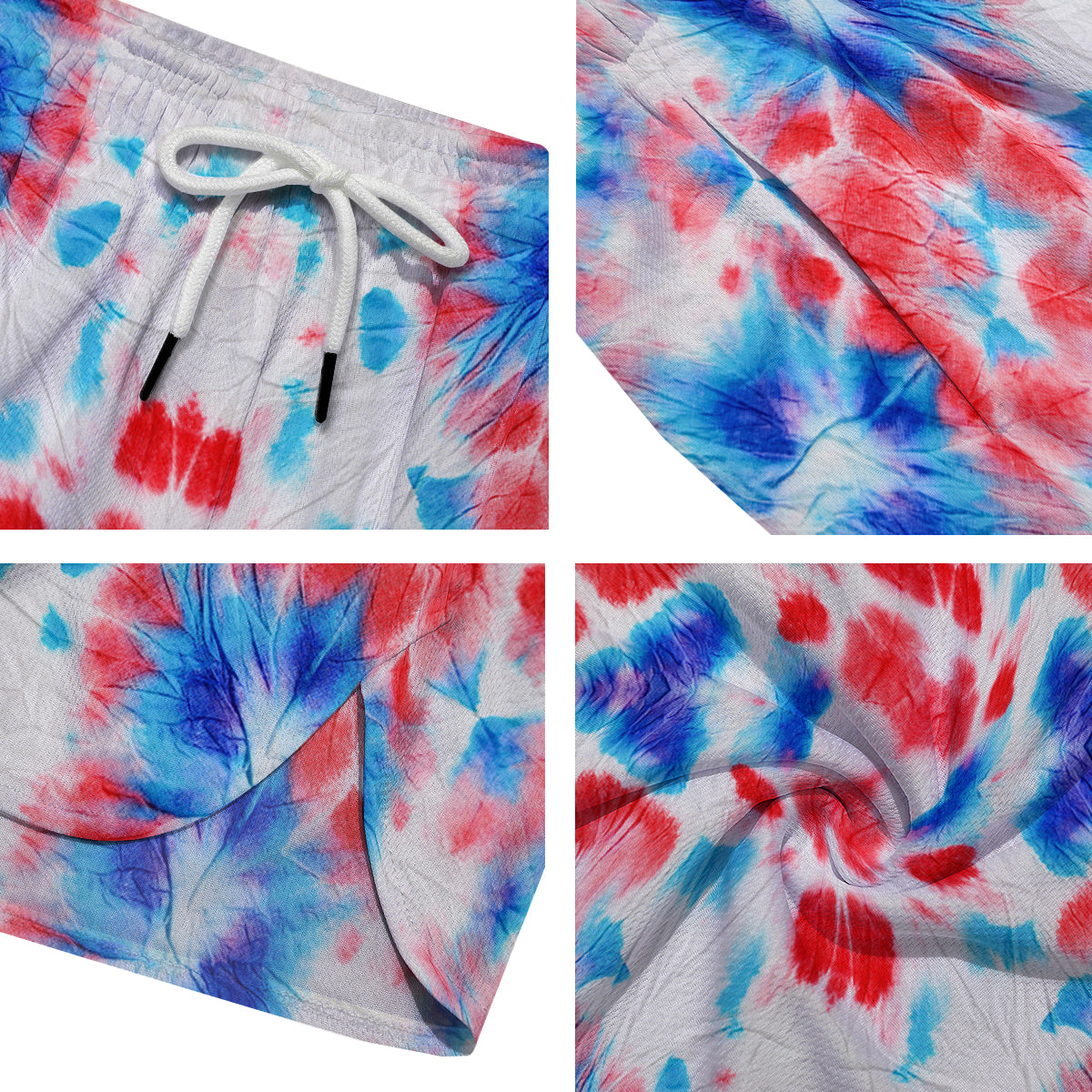 Flower Abstract Mark Red And Blue Print Men's Running Shorts-grizzshop