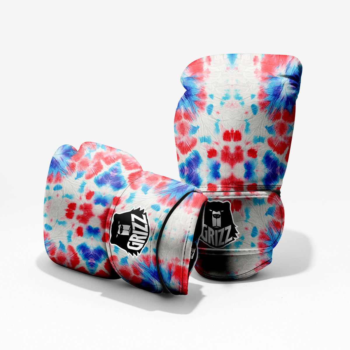 Flower Abstract Mark Red And Blue Print Sparring Gloves-grizzshop