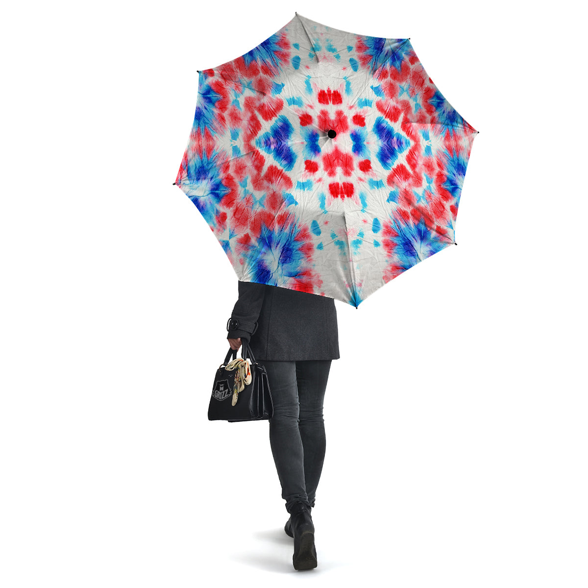 Flower Abstract Mark Red And Blue Print Umbrella-grizzshop