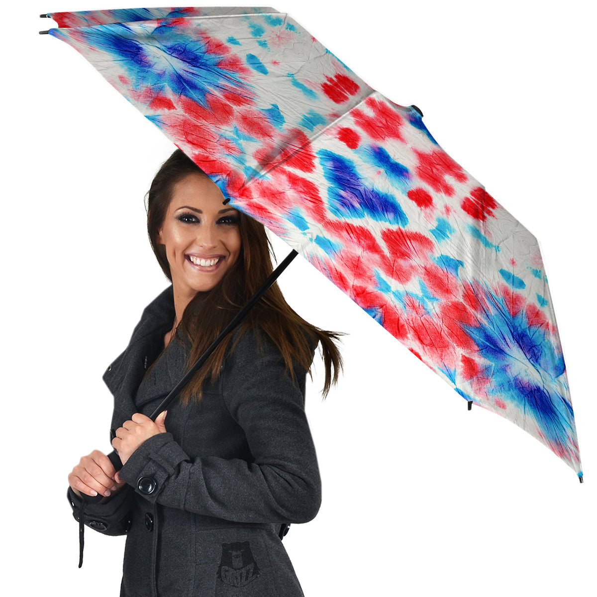Flower Abstract Mark Red And Blue Print Umbrella-grizzshop
