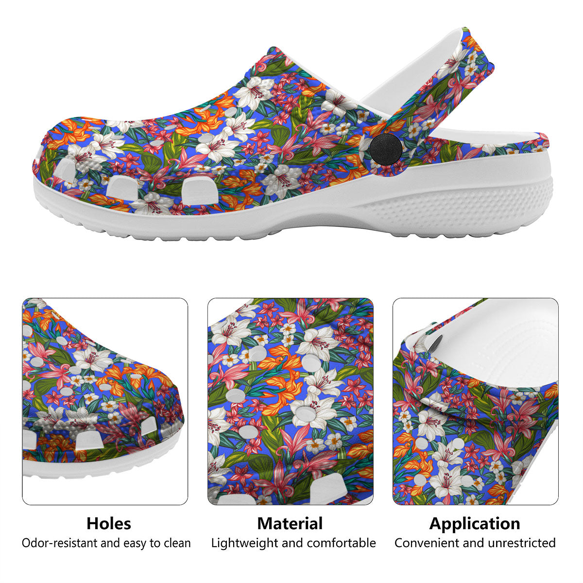 Flower Aloha Hawaiian Print Clog-grizzshop