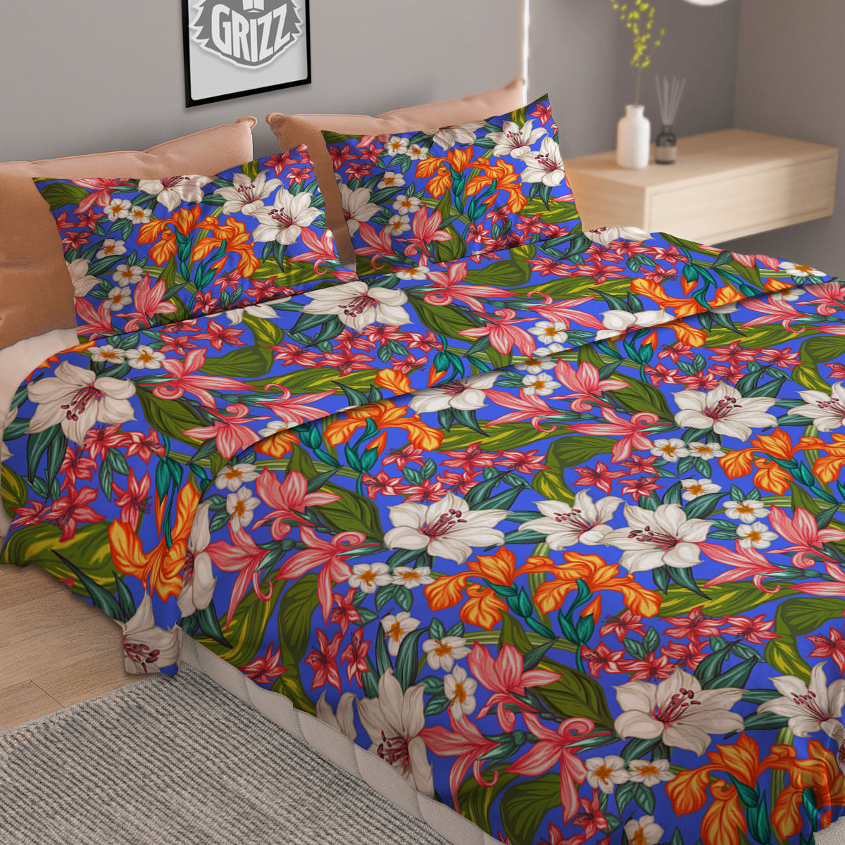 Flower Aloha Hawaiian Print Duvet Cover Bedding Set-grizzshop